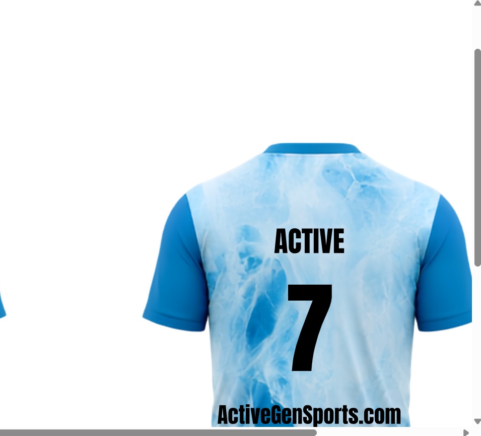 Active Gen Official Jersey Back View showing custom athlete name and number